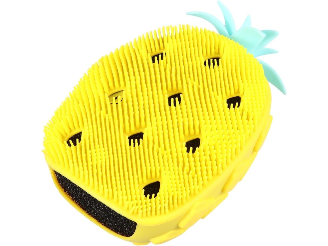 Lurelia Acessório De Duche Com Escova De Silicone Para Banho, Pega Ergonómica E Cor Amarelo