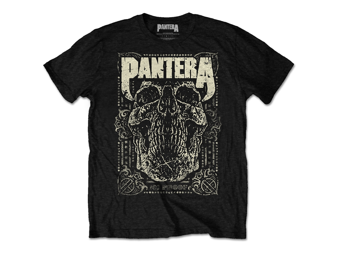 T-Shirt ROCK OFF Pantera - 101 Proof Skull Preto (Tamanho: S)