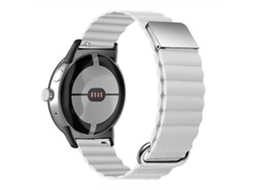 Pulseira De Relógio Lurelia Para Google Pixel Watch De Couro Genuíno Magnética Branca