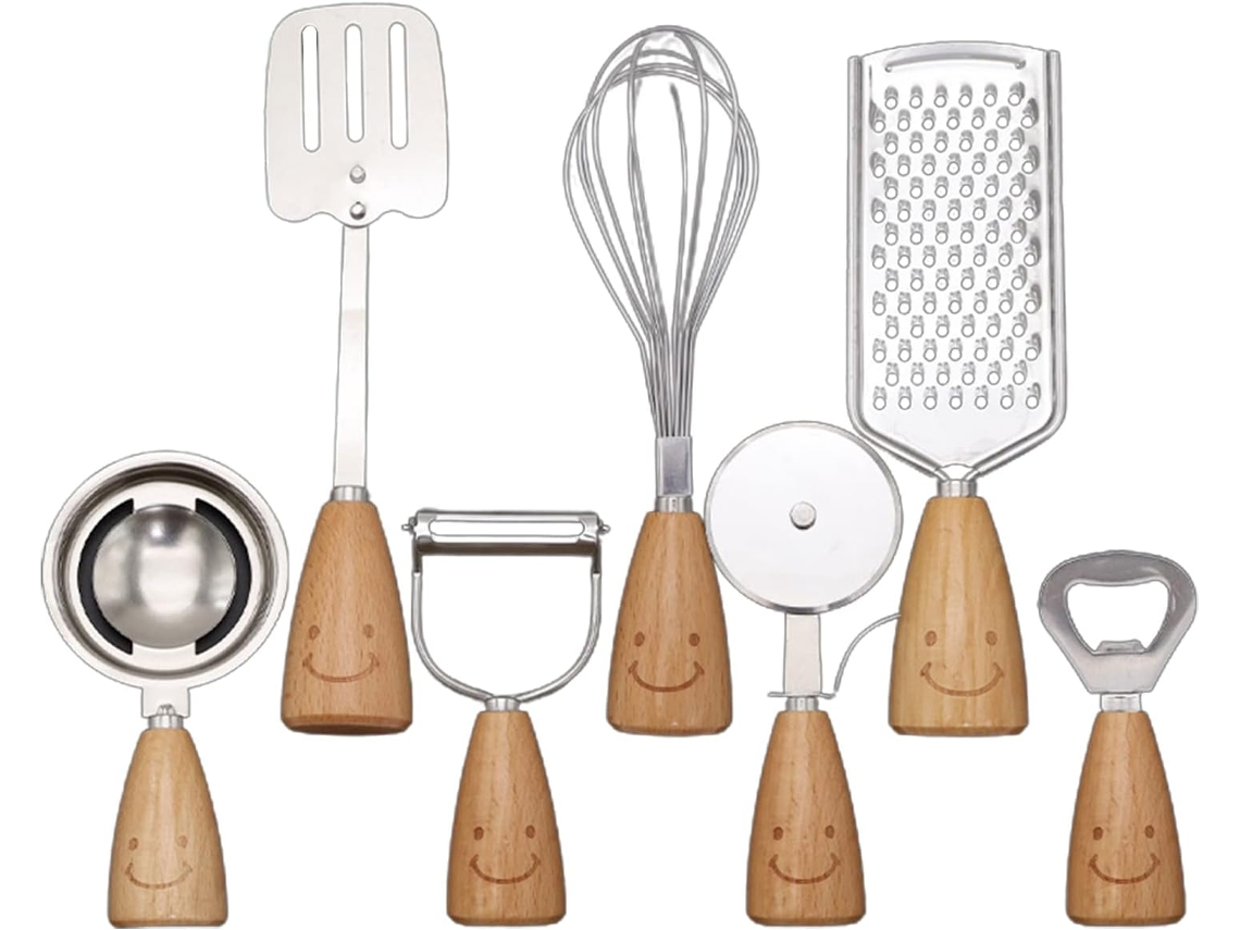 Conjunto De 7 Peças De Utensílios De Cozinha Em Aço Inoxidável