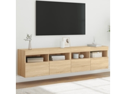Vidaxl Móveis De Parede Para Tv Com Luzes Led 2 Pcs Carvalho Sonoma