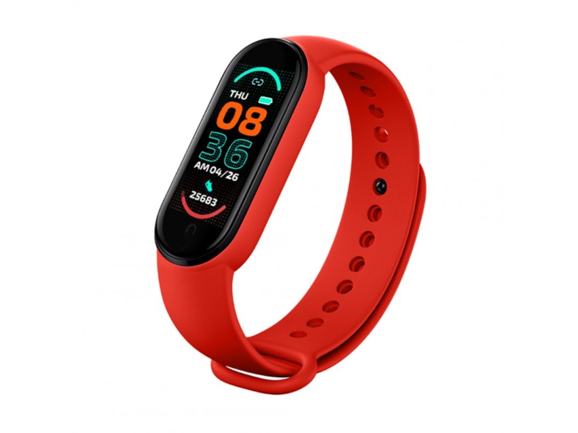Smartwatch M6 Masculino Fitpro Versão Bluetooth Monitor de Frequência Cardíaca Câmera Vermelho