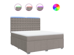 Box Spring Bed, Box Spring Beds Vidaxl Cinzento-acastanhado Tecido (180 X 200 Cm)
