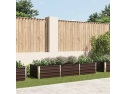 Vidaxl Canteiro Elevado De Jardim Aço Galvanizado 240x80x45cm Castanho