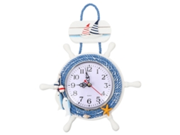 Reloj De Madera De Estilo Mediterráneo, Moderno, Para Pared, Con Números, Para Colgar (sin Pilas)