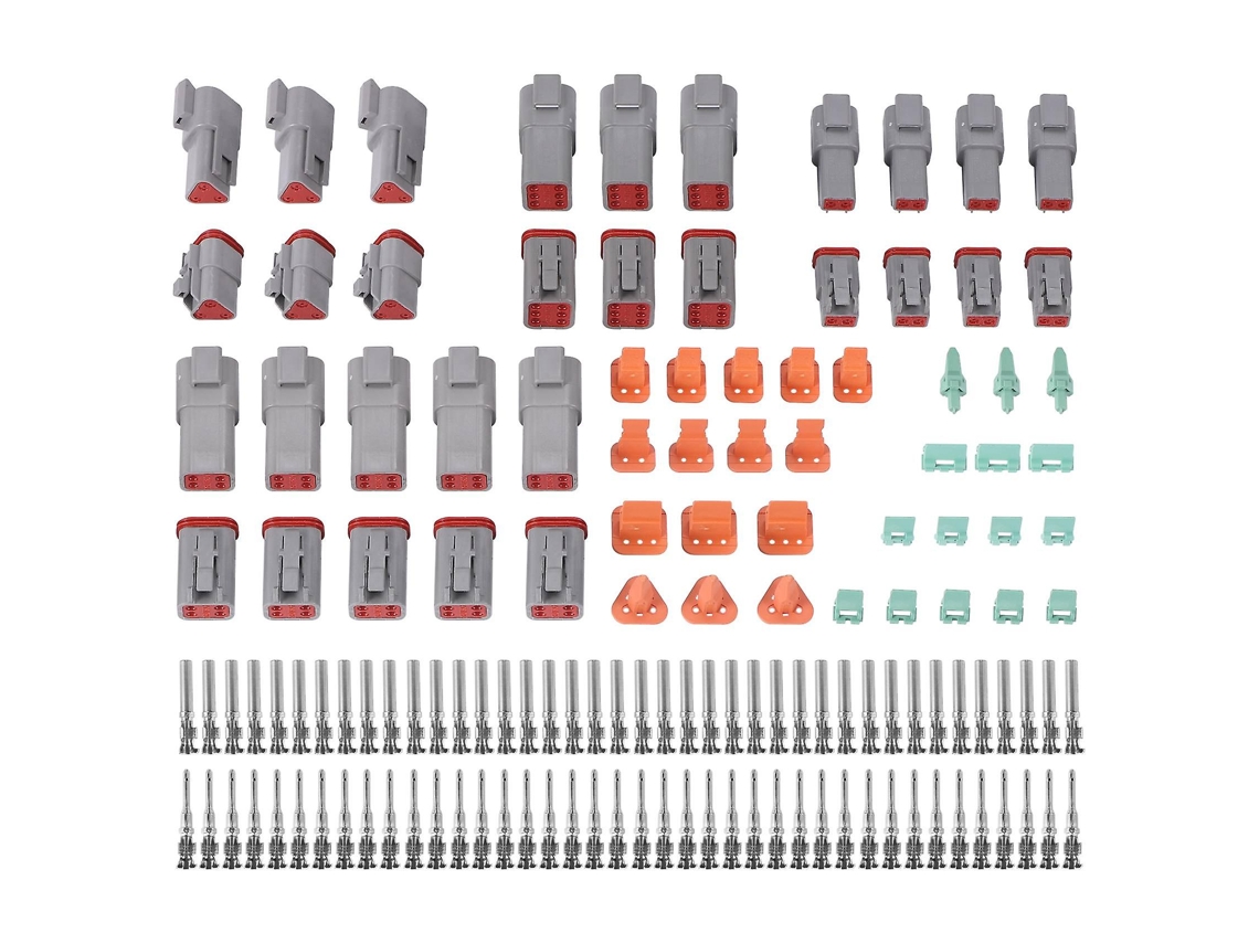 Kit Conector Impermeável Deutsch Dt Series 140 Peças Dt06 Dt04 2/3/4/6 Pinos para Automoción Y Luces Cor da Imagem