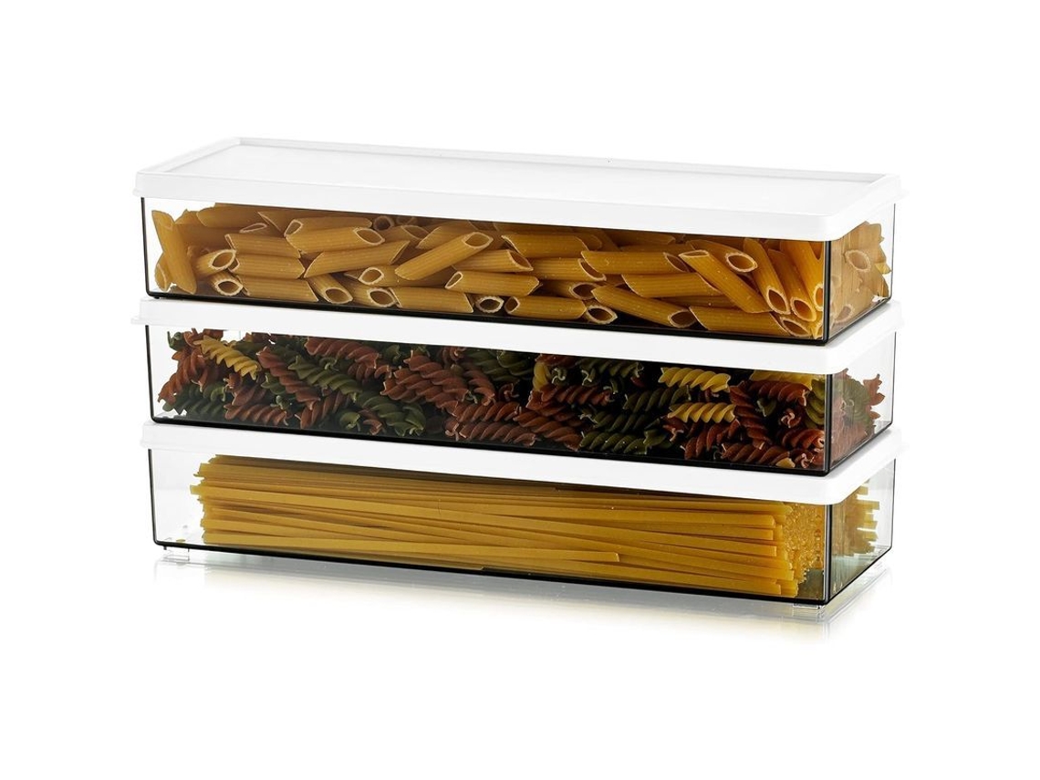 Contenedores Herméticos De Plástico Para Pasta, Rectangulares Con Tapa Airtight, Almacenamiento De Espaguetis 1.1l