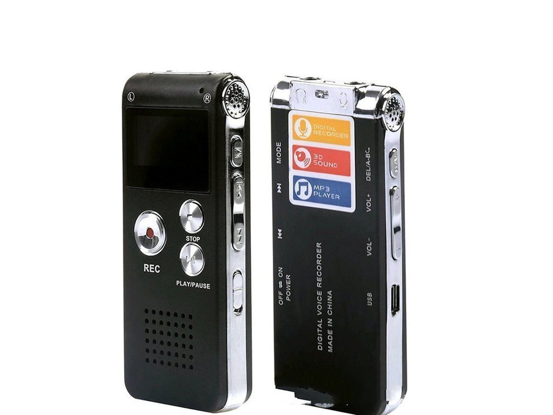 Gravador De Voz Digital Profissional De 32 Gb Mini Gravador De Voz Recarregável Com Áudio Digital Multifuncional E Reprodução Mp3preto*
