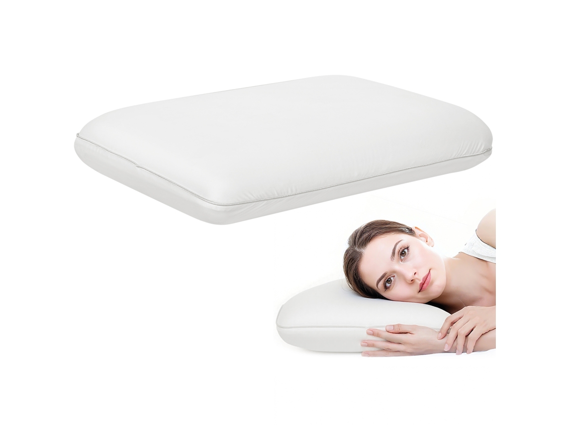 Almofada de espuma viscoelástica com capa removível 60x40cm branca creme S/MARCA