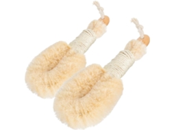 Conjunto De 2 Escovas Esfoliantes Para Banho, Fibra De Sisal Natural, Escova Corporal Ergonômica Para Uso A Seco, Design