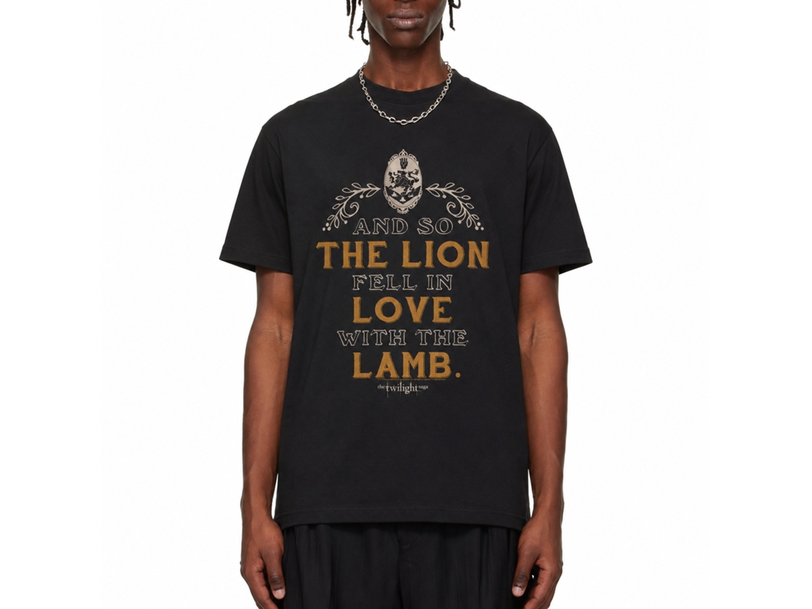 Rockinstone Twilight Movie Lion Lamb Quote Black Adult T-shirt Size:xxl