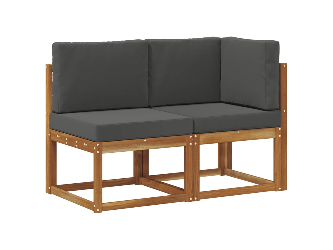 Maison Exclusive - Sofá Médio E De Canto Para Exterior 2 Peça Natural E Antracite