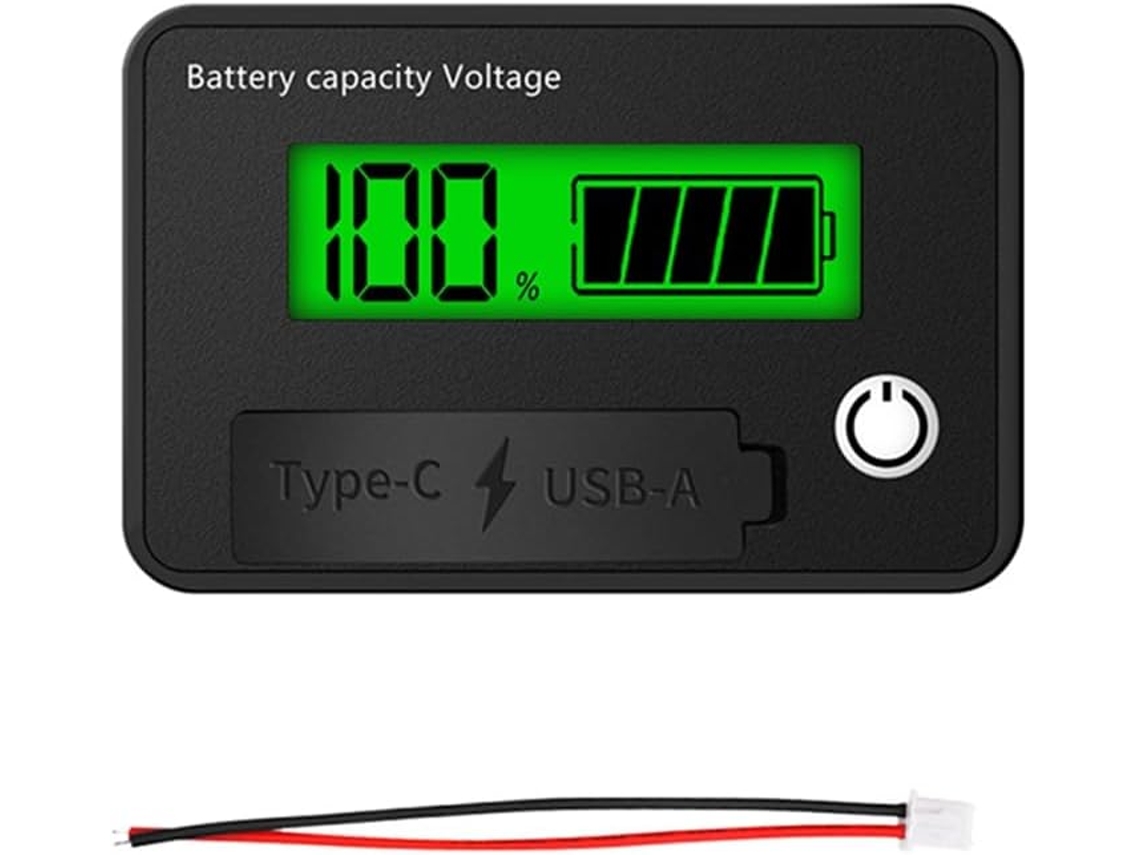 Voltímetro Digital Lcd De 8-30v Dc Com Indicador De Capacidade