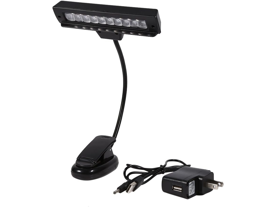 Luminária De Mesa Portátil Zjchao Com Clipe Para Partitura, 10 Leds, Ideal Para Leitura E Uso Em Estantes De Partitura