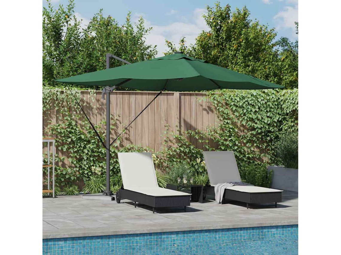 Vidaxl Guarda-sol Manual Verde 352 X 251 X 265 Cm Poliéster E Alumínio