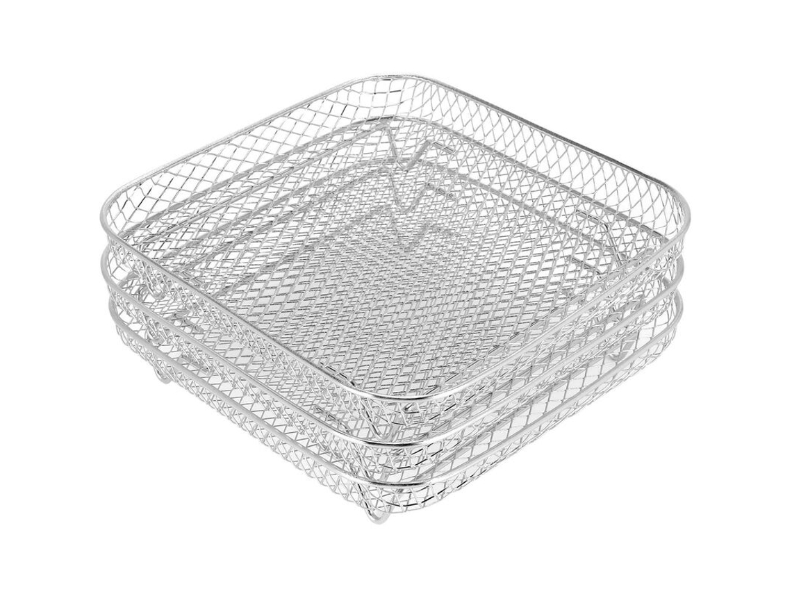 Grelha De 8 Polegadas Para Fritadeira Elétrica Vortex, Conjunto Com Três Grelhas Quadradas Empilháveis​​ Para Secagem