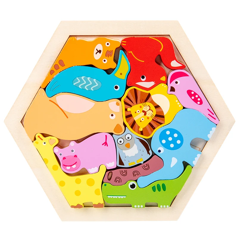 Quebra-cabeça 3d De Madeira Para Bebês - Quebra-cabeça Criativo Para Promover O Desenvolvimento Intelectual Infantil E Brinquedo Educativo.