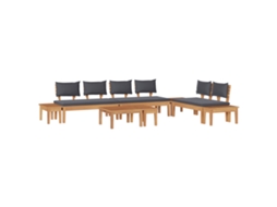 Conjunto 5 Sofá De Jardim Vidaxl Castanho Madeira De Teca Maciça (60 X 60 X 30 Cm)