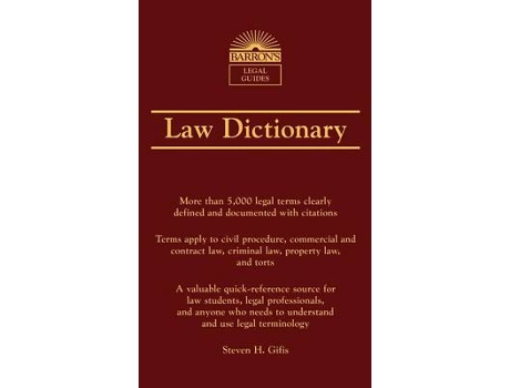 Livro law dictionary de steven h. gifis (inglês)