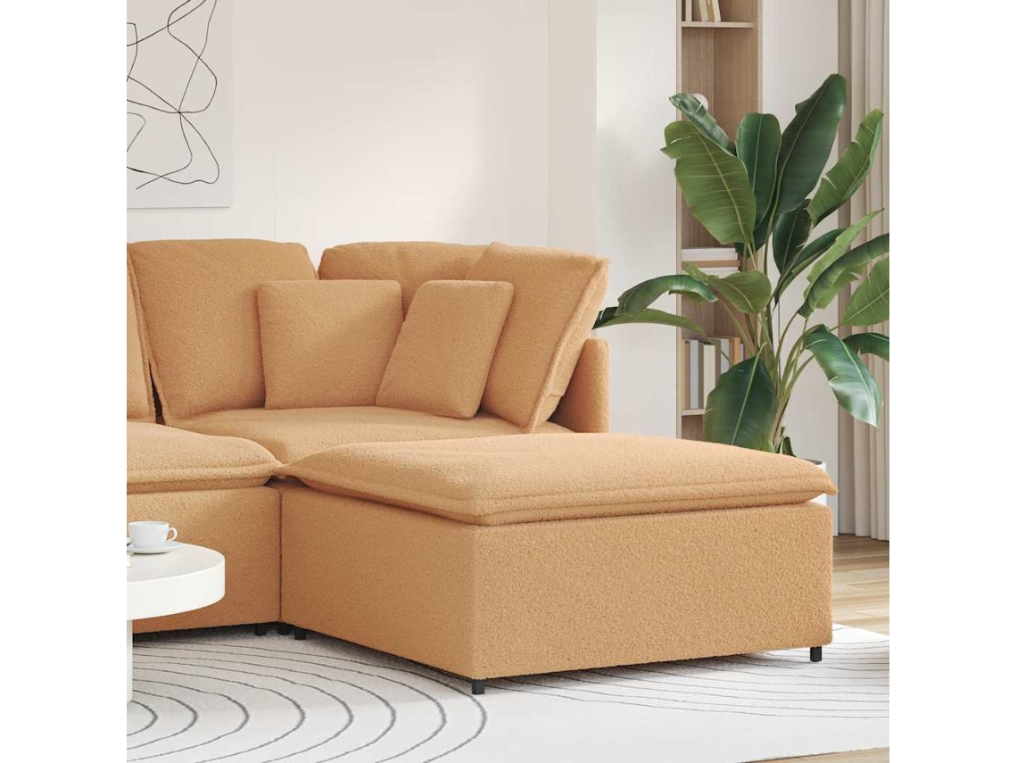 Vidaxl Módulo De Sofá Modular Com Apoio Para Os Pés Bege 100x100x48 Cm