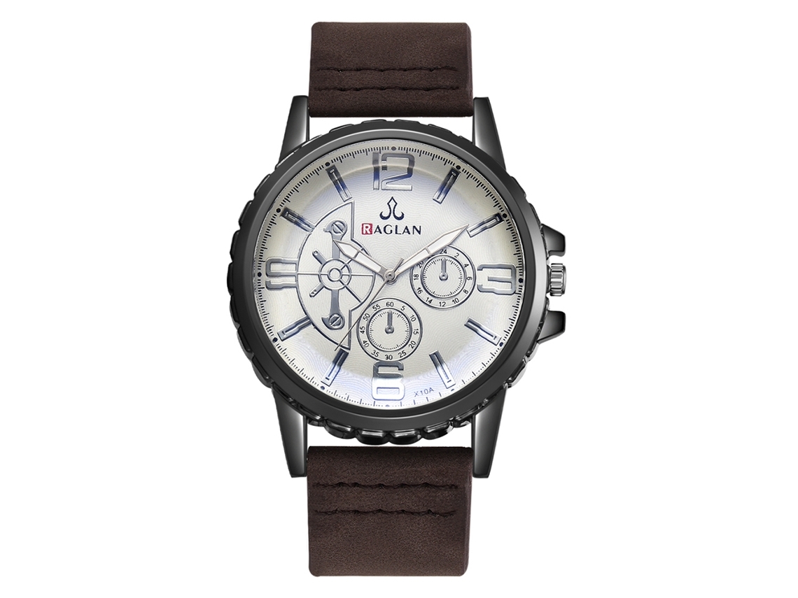 Reloj De Cuarzo Para Hombre Con Correa De Pu Casual Y Elegante Estilo Business Marrón Oscuro