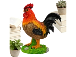 Decoração Genérica de Jardim com Galo Escultura Decorativa Pintada À Mão Arte Animal em Forma de Galinha para Uso CHABERLU
