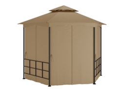 Vidaxl Gazebo Com Paredes Laterais 3,1x2,7 M Cinzento-acastanhado