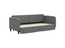 Sofá Cama C/ Gavetão E Gavetas 80x200 Cm Tecido Cinzento Escuro Lovely Home