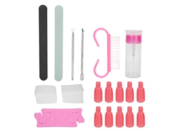 Kit De Ferramentas De Manicure E Arte De Unhas Com Cutter, Pusher, Lixas E Algodões