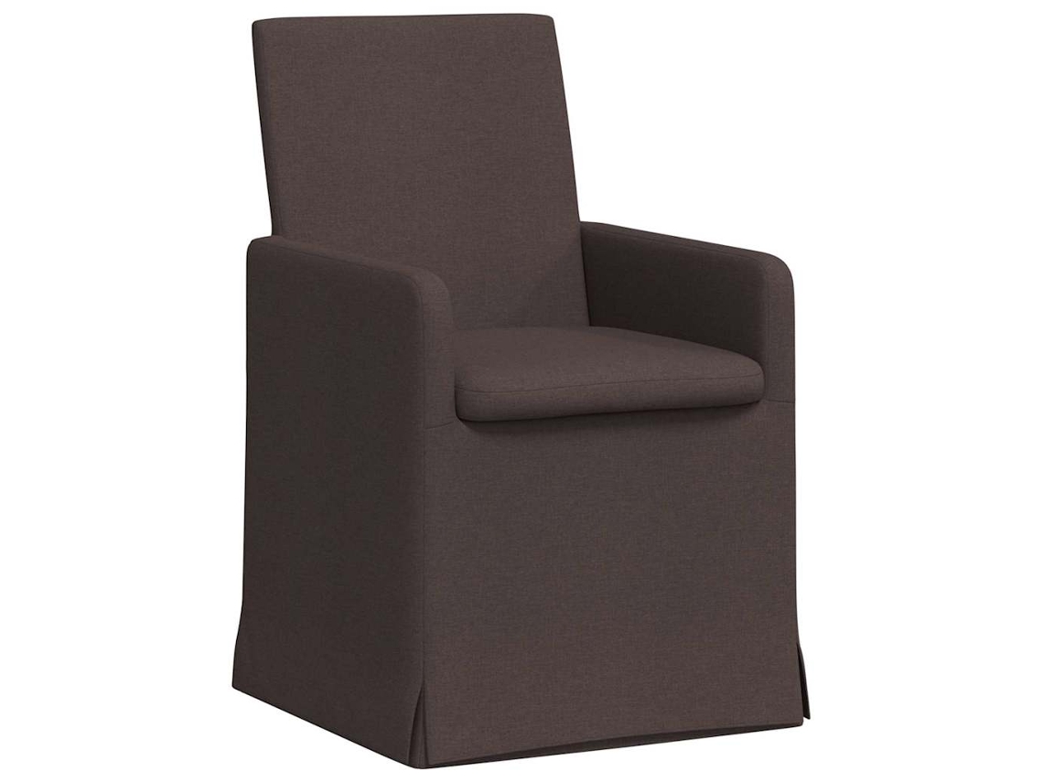 Conjunto de 2 Cadeiras de Jantar Castanho Escuro em Tído MAISON EXCLUSIVE (57x67x95 cm)