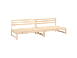 Conjunto 2 Sofás de centro para jardim VIDAXL pinho maciço (120x80cm)