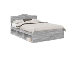 Estrutura da Cama com Cabeceira Cinza Sonoma 160x200 cm MAISON EXCLUSIVE
