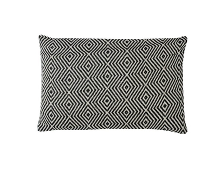 Coussin Étnico Com Padrão Ikat Natural E Preto 60x40