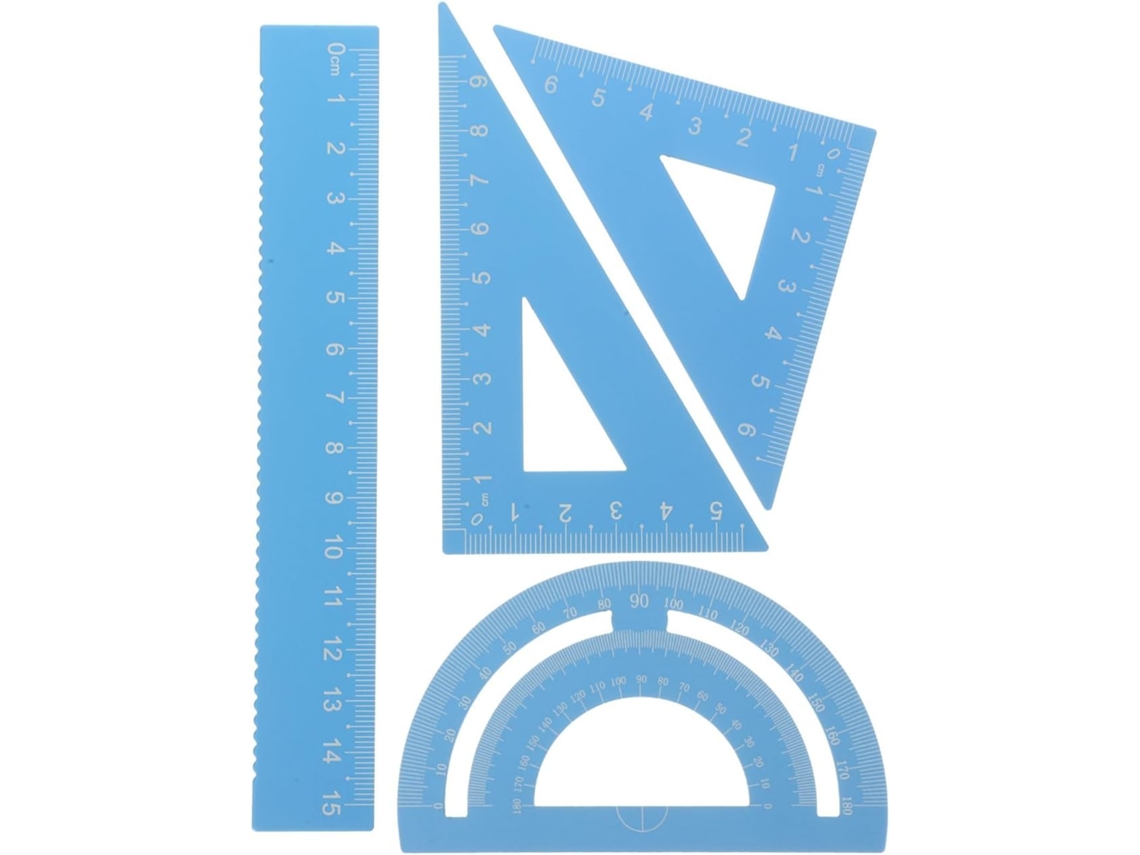 Transferidor ergonômico de matemática em metal com ponta antiderrapante para decoração escolar, kit de material escolar