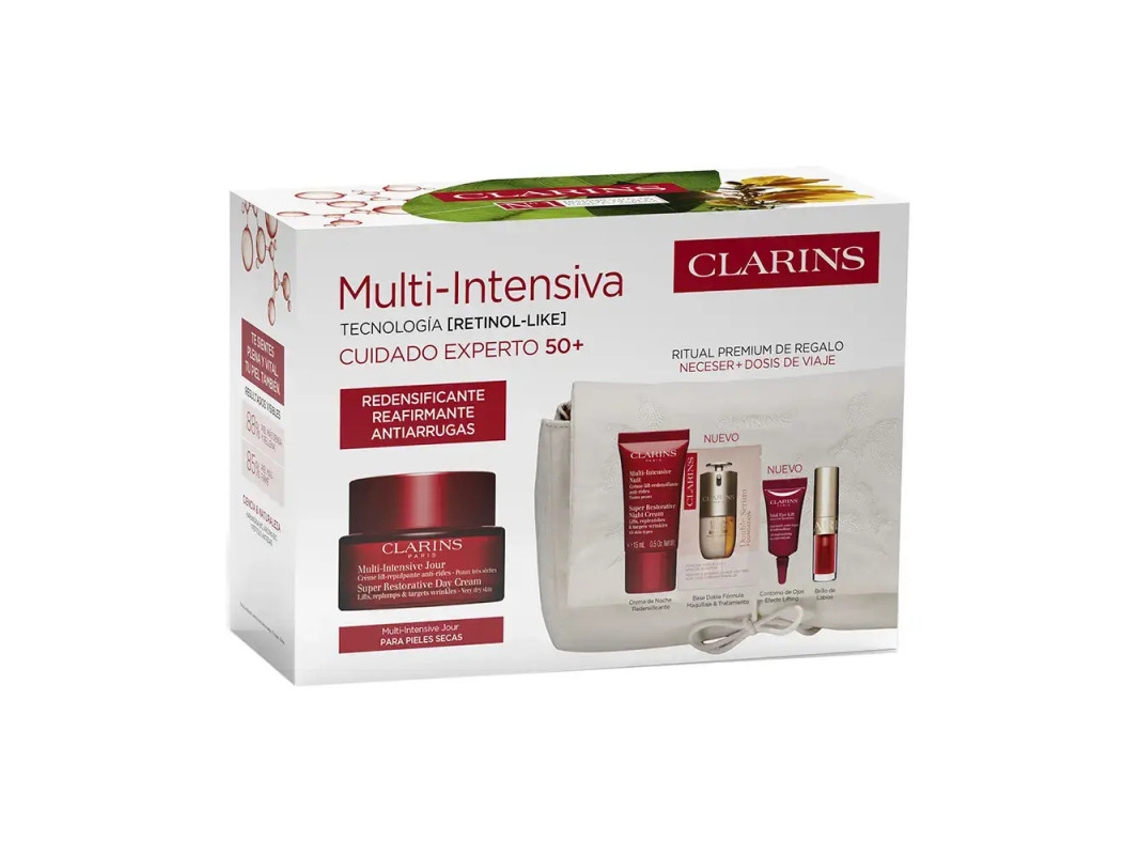 Clarins Multi-intensive Creme De Dia Para Pele Seca Conjunto 5 Peças