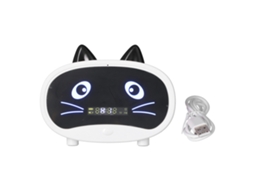 Mini Alto falante Mali com Design de Orelhas de Gato e Relógio