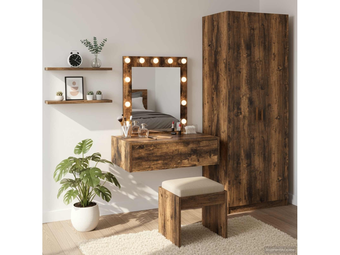 Vidaxl Mesa De Vestir Castanho 60 X 40 X 70 Cm Derivados De Madeira