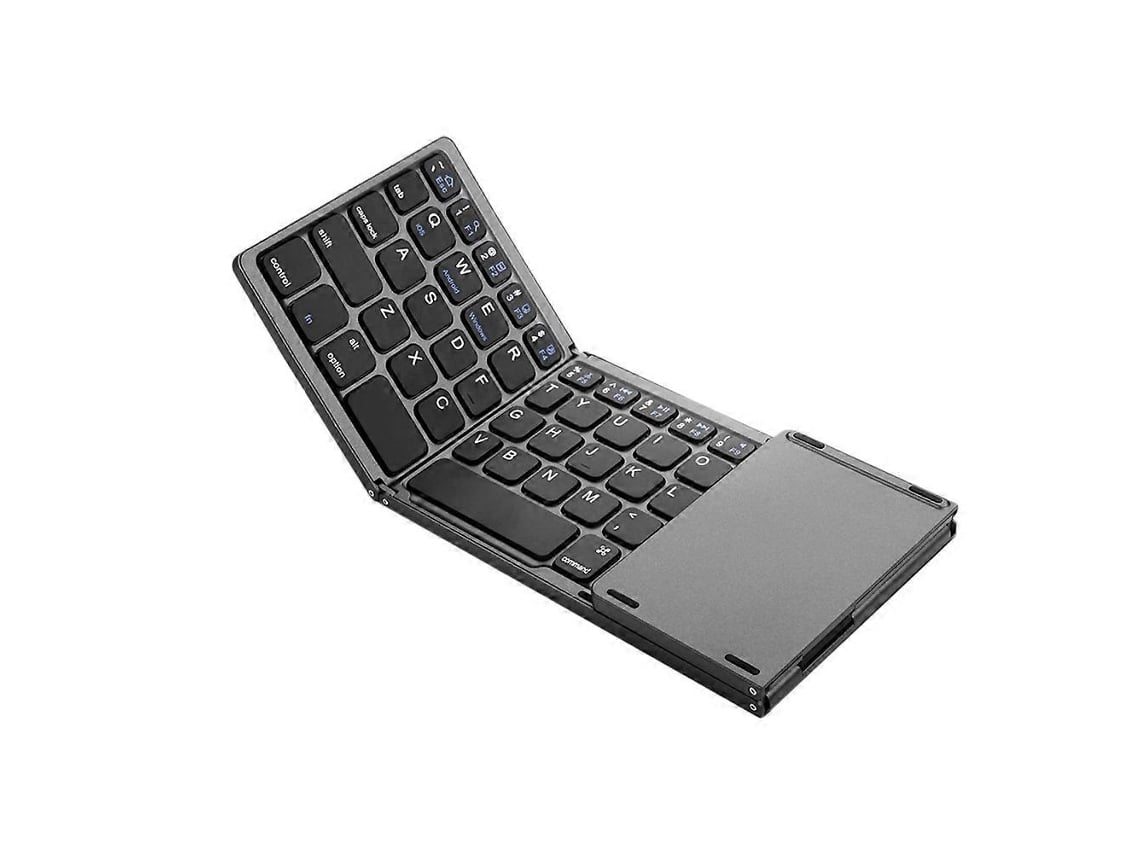 Teclado Touchpad Portátil Para Computador, Teclado Sem Fio Ultrafino, Teclado Dobrável Para Tablet Everley891 (cinza)