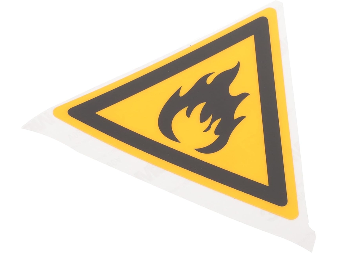 Etiqueta Amarela De Pet Para Advertência De Inflamabilidade E Prevenção De Incêndios.