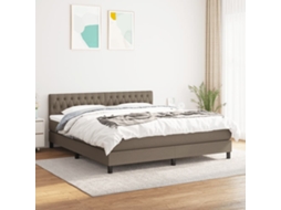 Vidaxl Cama Com Molas/colchão 180x200 Cm Tecido Castanho-acinzentado