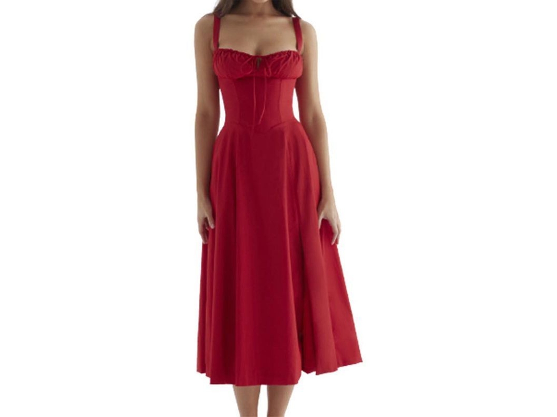 2026 vestido Sundress Sin Mangas Con Estampado Fashion, Cordón Y Encaje para Mujer
