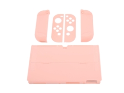 Capa Protetora para Nintendo Switch, Cor Rosa Sakura, Proteção Total, Design Ergonômico e Empunhadura para o Console CHABERLU