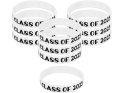 Conjunto De 10 Pulseiras Silicone Branco Para Formatura Beaupretty, Design Exclusivo, Duráveis E Práticas Para Festas