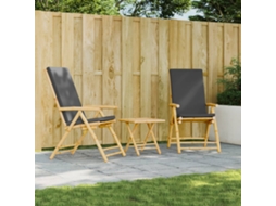 Cadeiras Jardim Dobráveis/reclináveis C/ Almofadões 2 Pcs Bambu Dkd Home Decor
