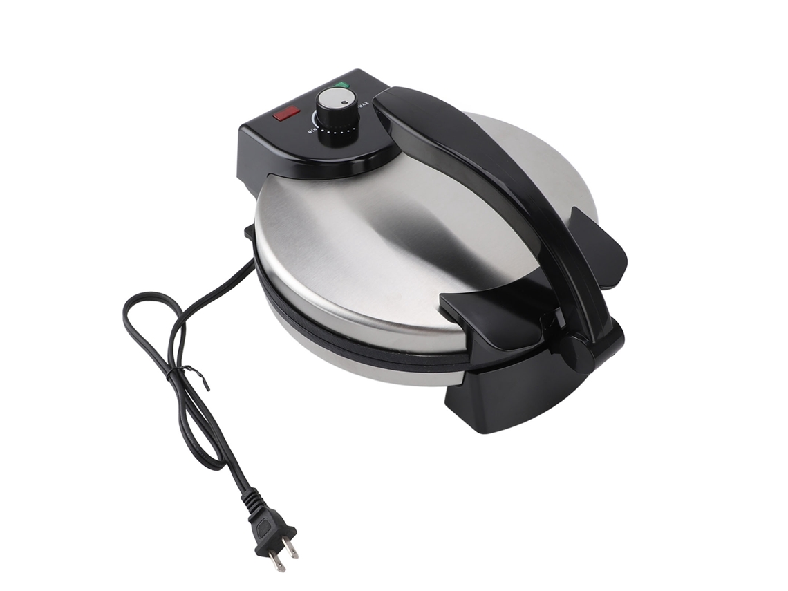 Máquina de Fazer Tortillas, Roti, Crepes e Pizza com Controle de Temperatura e Tampa em Aço Inoxidável LAXISCREED