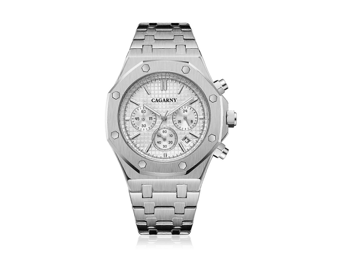 Relógio Masculino Cagarny 6835, Modelo Simples, Com Pulseira De Aço E Mecanismo De Quartzo.
