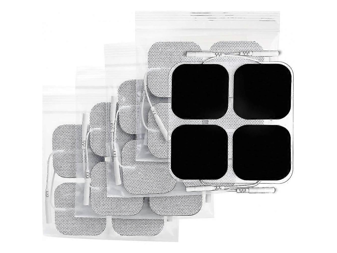 Lurelia Placas De Eletrodo Tens/ems 20 Unidades 50 X 50 Mm Reutilizáveis Sem Látex Cinzento Apoio Estável