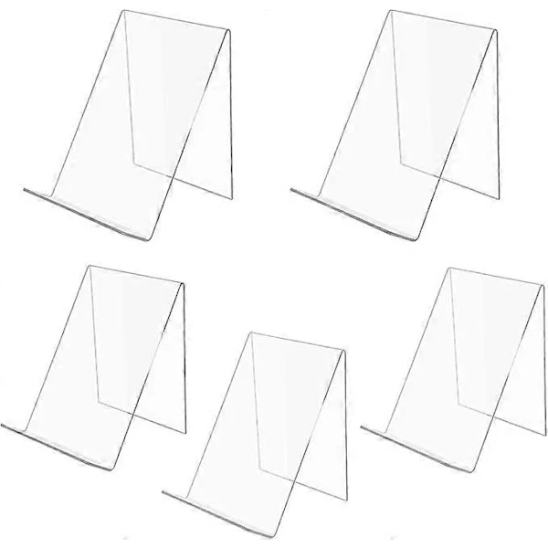 Conjunto De 5 Suportes Para Livros Em Acrílico, Suporte Para Livros, Suporte Para Brochuras, Suporte Em Acrílico, 13 X 11, 5 X 10 Cm, Transparente