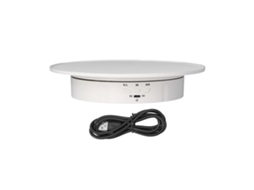 Suporte de Exibição Giratório Motorizado 200mm 3 Velocidades Usb Joias Turntable Branco | S/MARCA