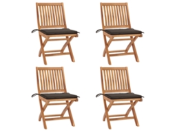 Folding Chair, Folding Chairs Vidaxl Cinzento-acastanhado Madeira (n/a)
